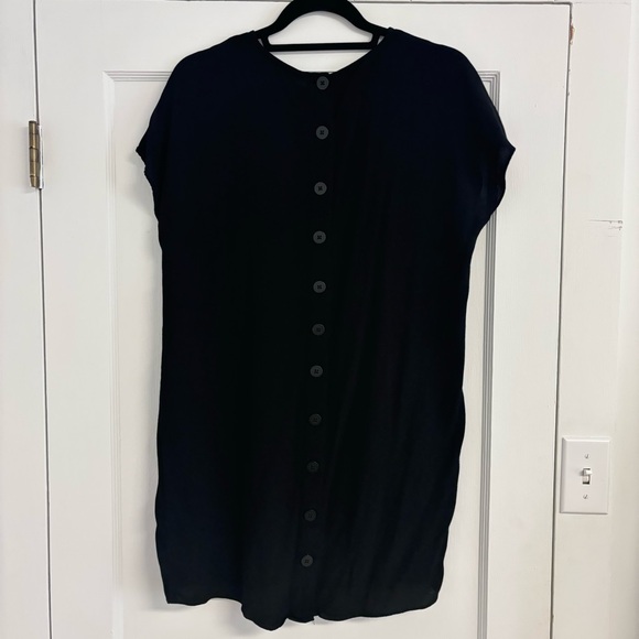 Madewell Crewneck Button-Back Easy Dress Black Small - Picture 7 of 7